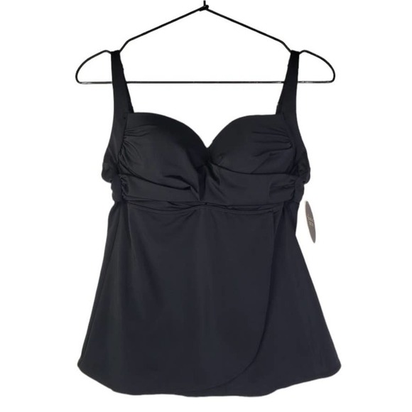 NEW Soma Swim‎ Criss Cross Tankini Top 34B Black NWT - Picture 5 of 11